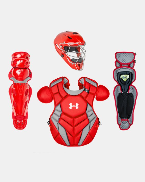 Men's UA Pro 4 Series Kit Sr. 12-16, Red, pdpMainDesktop image number 0